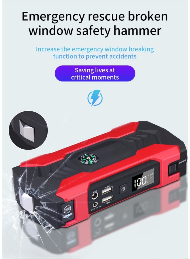 Changli Car Battery Jump Starter, portable power bank, and LED flashlight. 12V Jump Starter Battery Pack, Battery Booster, Jump Box, Portable Charger and Jumper Cables for 6.0L Gasoline and 3.0L Diesel Engines - Image 5